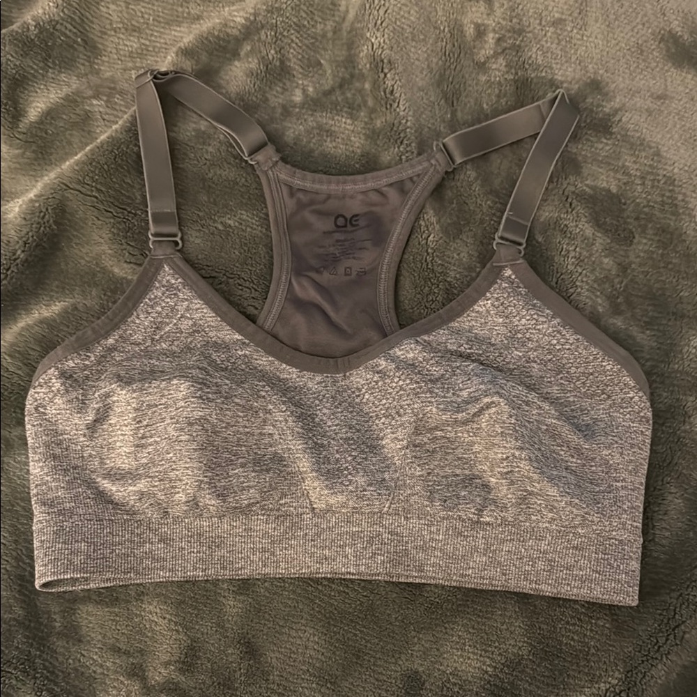 Charcoal Heather Racerback Sports Bra